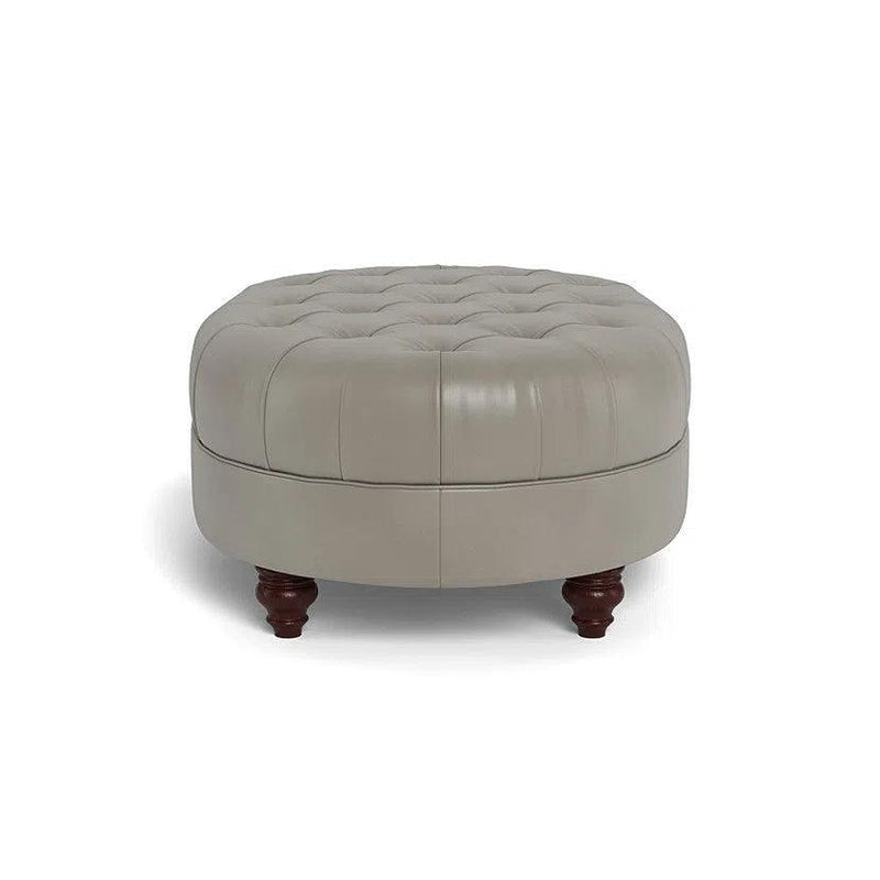 Classic Chesterfield-Inspired Leather Ottoman Retro