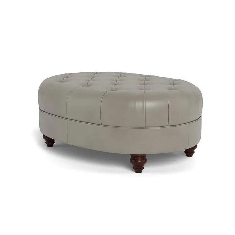 Classic Chesterfield-Inspired Leather Ottoman Retro