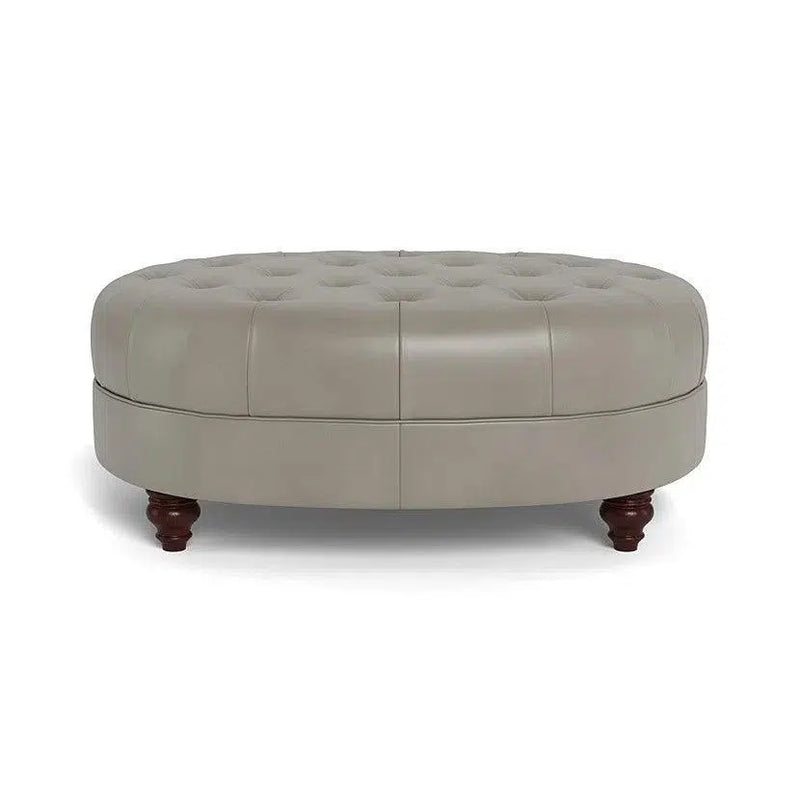 Classic Chesterfield-Inspired Leather Ottoman Retro