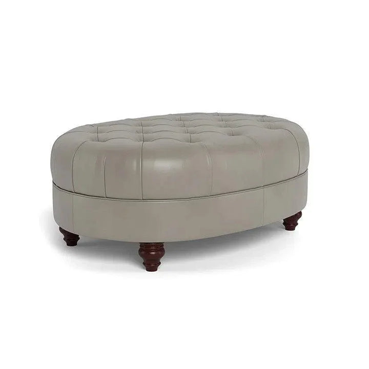 Classic Chesterfield - Inspired Leather Ottoman Retro - LOOMLAN - Uptown Sebastian - Ottomans