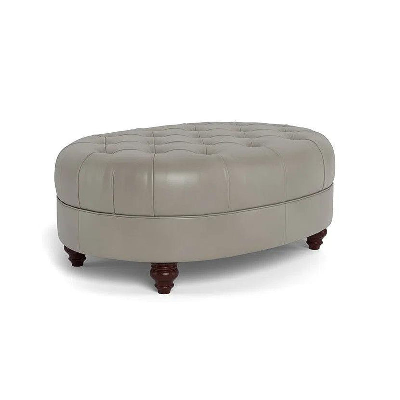 Classic Chesterfield-Inspired Leather Ottoman Retro