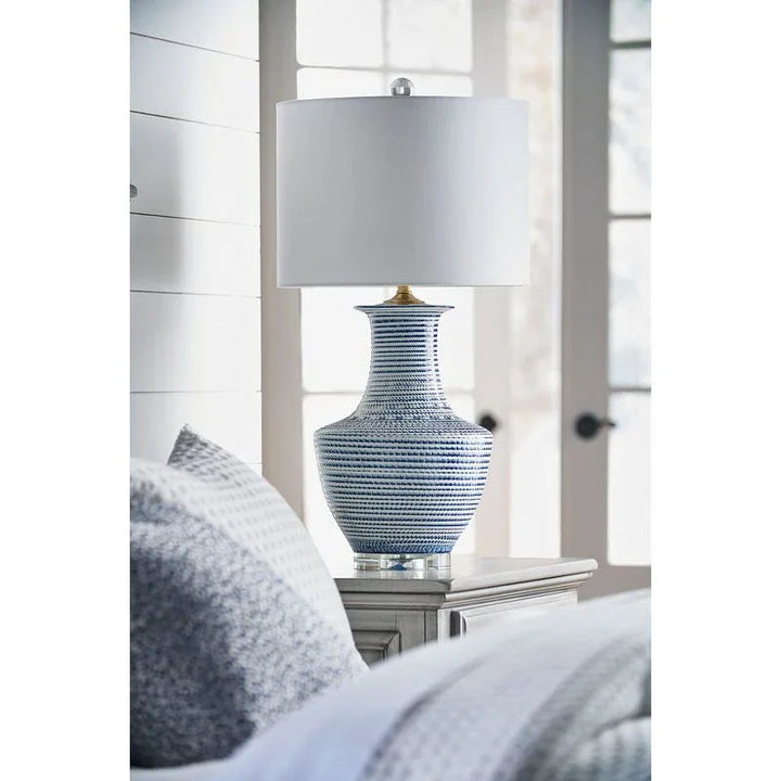 Classic White Round Shade Table Lamp - LOOMLAN - Chelsea House - Table Lamps