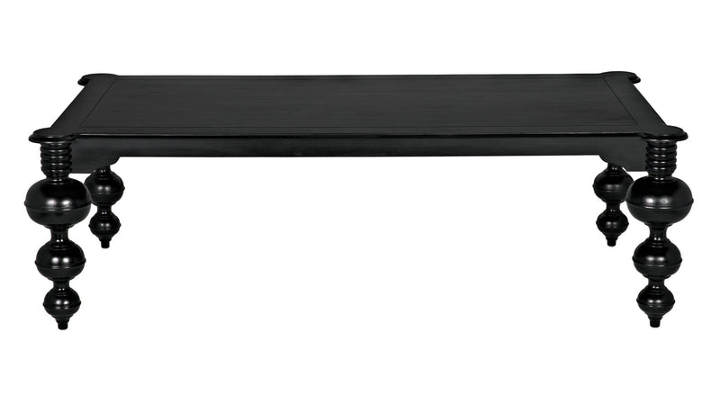 Claudio Wood Black Rectangle Dining Table-Dining Tables-Noir-LOOMLAN