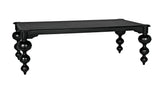 Claudio Wood Black Rectangle Dining Table-Dining Tables-Noir-LOOMLAN