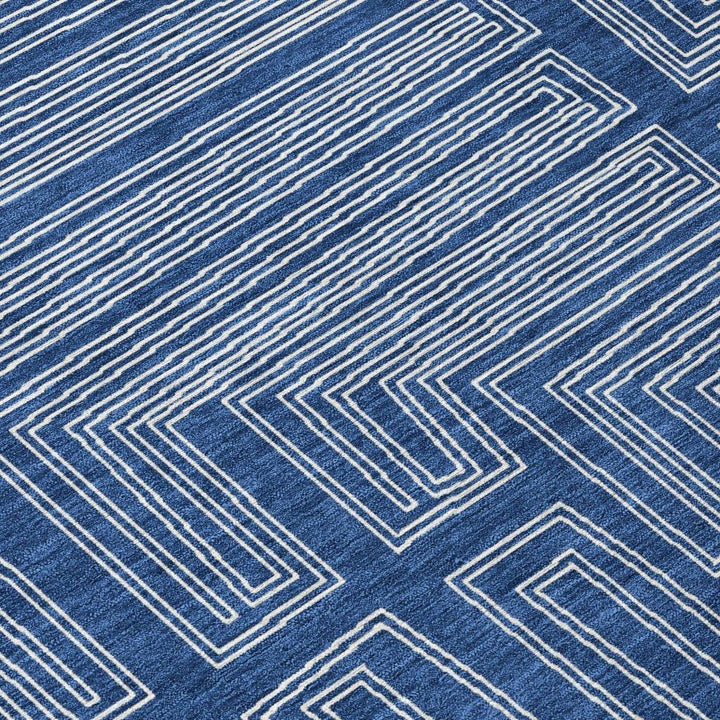 Clayra Blue Washable Indoor-Outdoor Rug-Outdoor Rugs-LOOMLAN Rugs-LOOMLAN