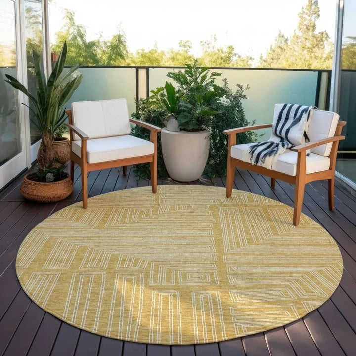 Clayra Gold Washable Indoor-Outdoor Rug-Outdoor Rugs-LOOMLAN Rugs-LOOMLAN
