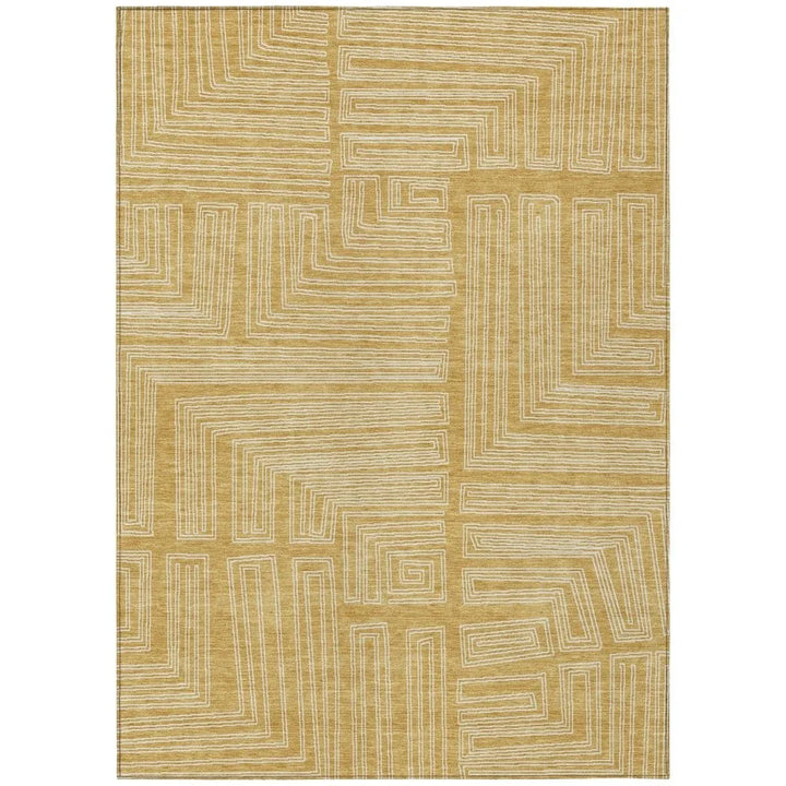 Clayra Gold Washable Indoor-Outdoor Rug-Outdoor Rugs-LOOMLAN Rugs-2'6" x 3'10"-LOOMLAN