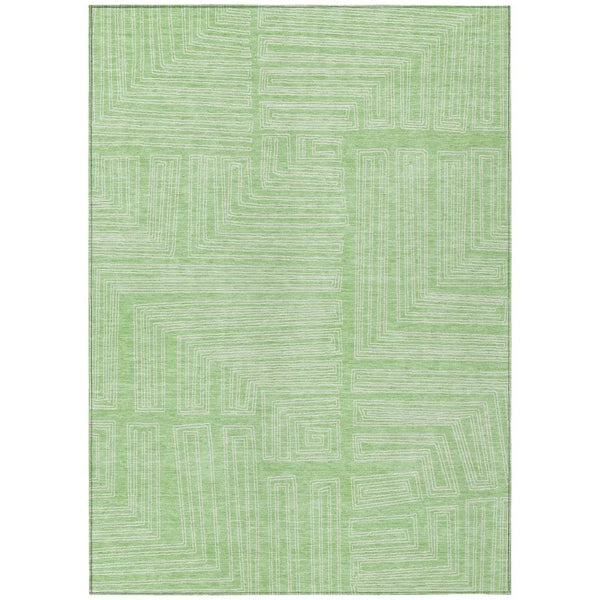 Clayra Mint Washable Indoor-Outdoor Rug-Outdoor Rugs-LOOMLAN Rugs-2'6" x 3'10"-LOOMLAN