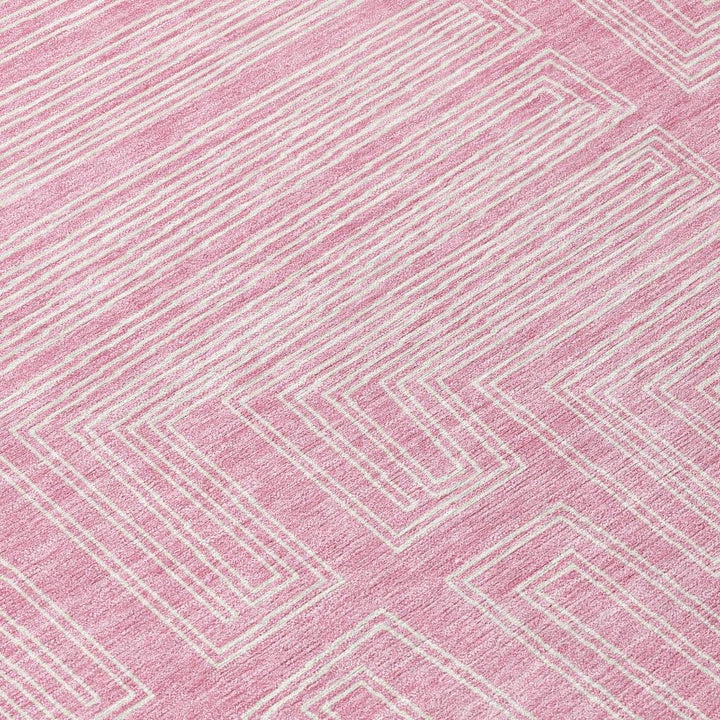 Clayra Pink Washable Indoor-Outdoor Rug-Outdoor Rugs-LOOMLAN Rugs-LOOMLAN