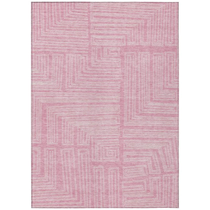 Clayra Pink Washable Indoor-Outdoor Rug-Outdoor Rugs-LOOMLAN Rugs-2'6" x 3'10"-LOOMLAN