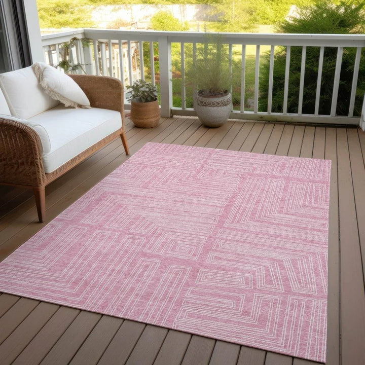 Clayra Pink Washable Indoor-Outdoor Rug-Outdoor Rugs-LOOMLAN Rugs-LOOMLAN