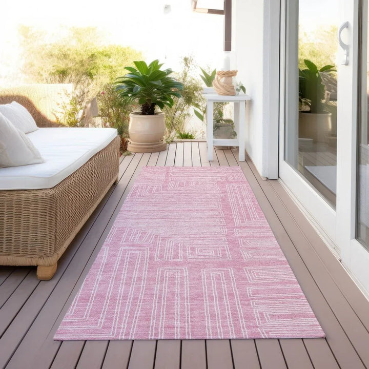 Clayra Pink Washable Indoor-Outdoor Rug-Outdoor Rugs-LOOMLAN Rugs-LOOMLAN