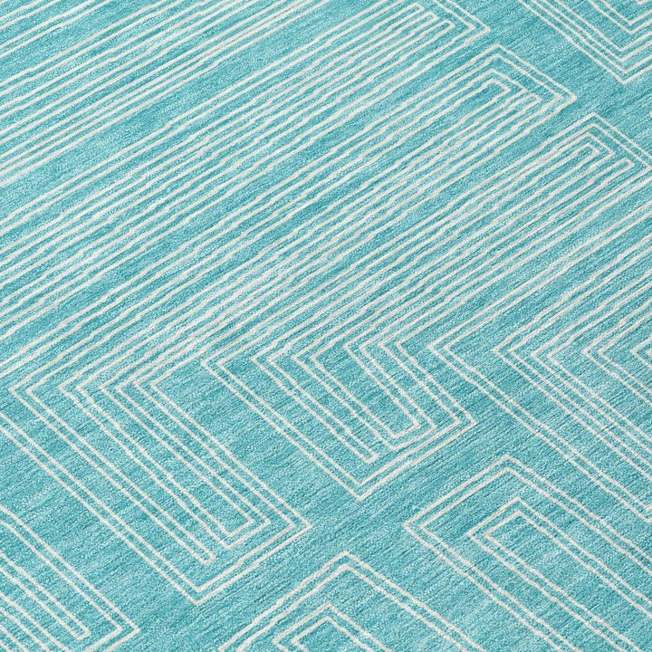Clayra Teal Washable Indoor-Outdoor Rug-Outdoor Rugs-LOOMLAN Rugs-LOOMLAN