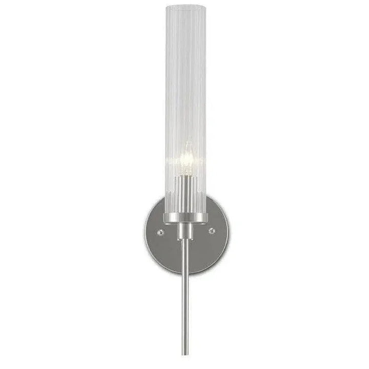 Clear Bellings Nickel Wall Sconce - LOOMLAN - Currey & Co - Wall Sconces