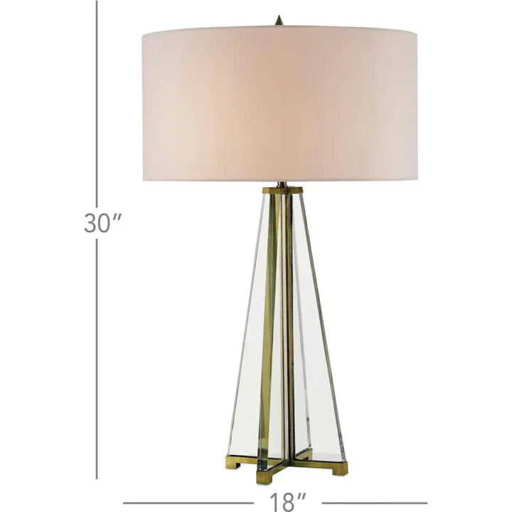 Clear Brass Lamont Table Lamp - LOOMLAN - Currey & Co - Table Lamps