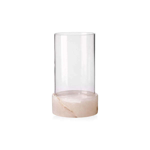 Clear Glass Alabaster Charlotte Stacked Hurricane Short Vases & Jars LOOMLAN By Jamie Young