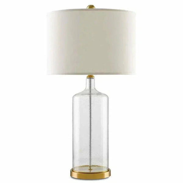 Clear Seeded Glass Brass Hazel Table Lamp - LOOMLAN - Currey & Co - Table Lamps