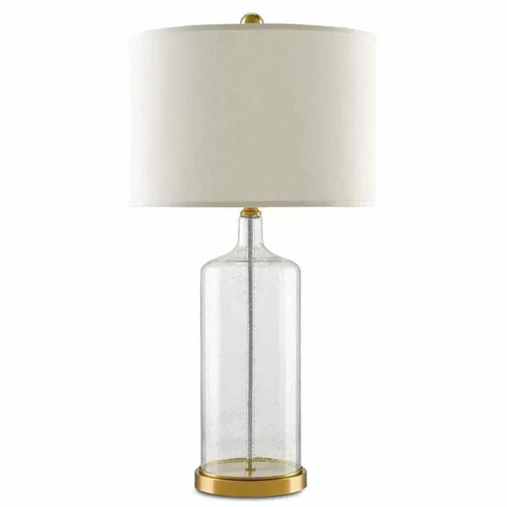 Clear Seeded Glass Brass Hazel Table Lamp - LOOMLAN - Currey & Co - Table Lamps