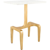 Clement Marble Side Table White & Gold