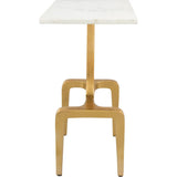 Clement Marble Side Table White & Gold