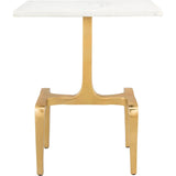 Clement Marble Side Table White & Gold