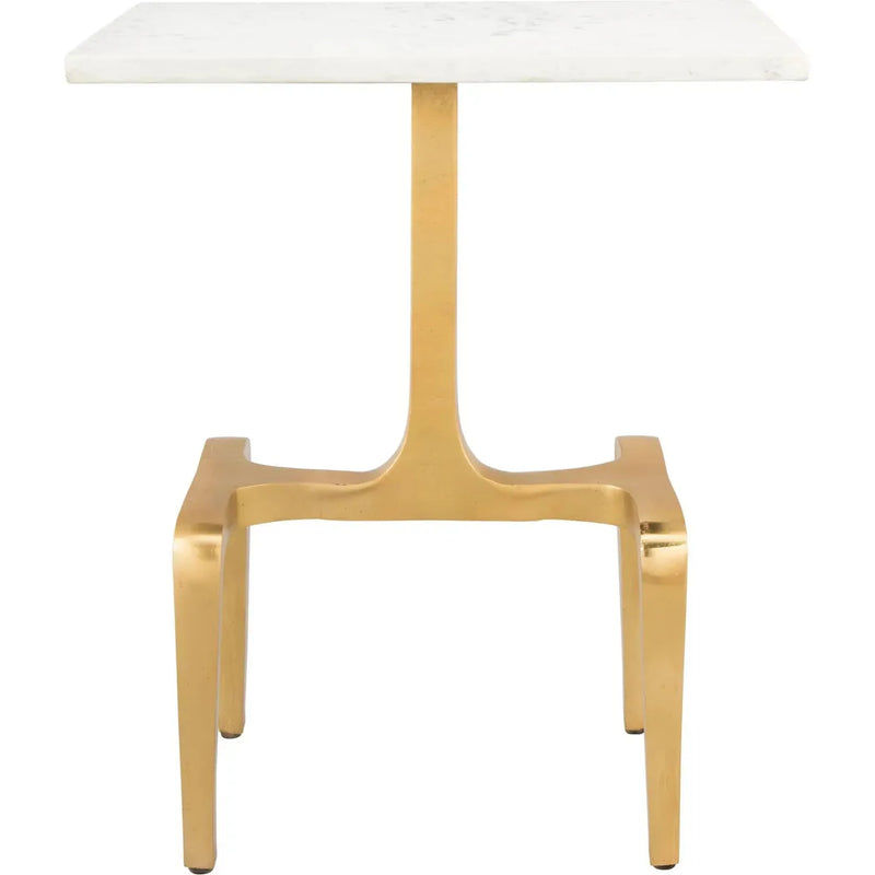 Clement Marble Side Table White & Gold