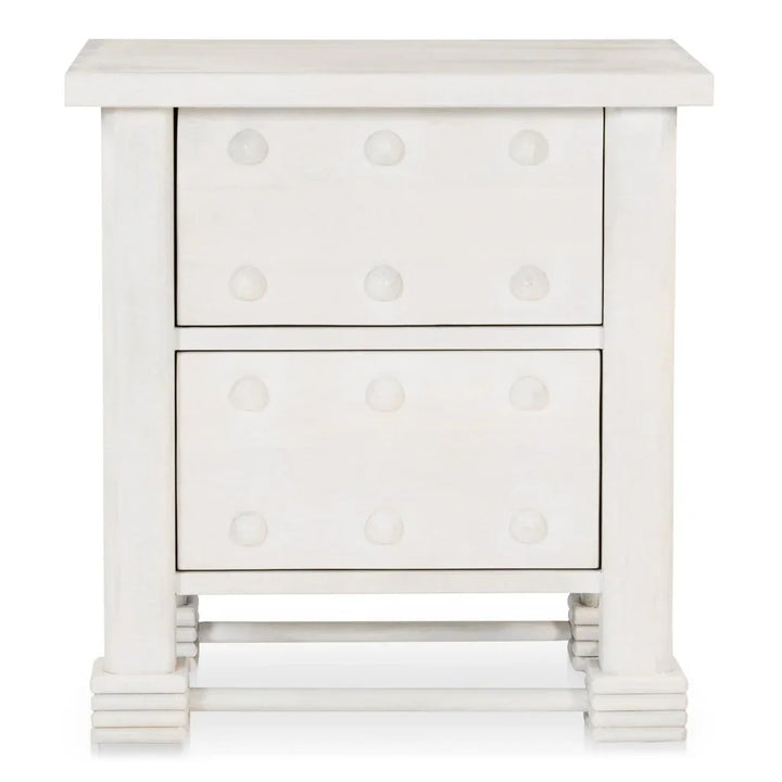 Clement Whitewashed Mango Wood Design Nightstand - LOOMLAN - Moe's Home - Nightstands