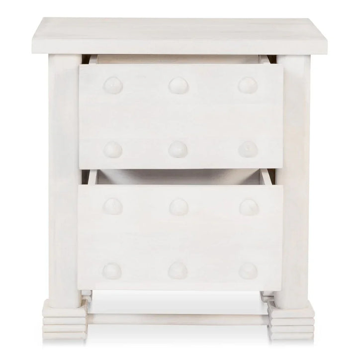 Clement Whitewashed Mango Wood Design Nightstand - LOOMLAN - Moe's Home - Nightstands