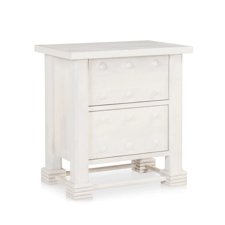 Clement Whitewashed Mango Wood Design Nightstand - LOOMLAN - Moe's Home - Nightstands