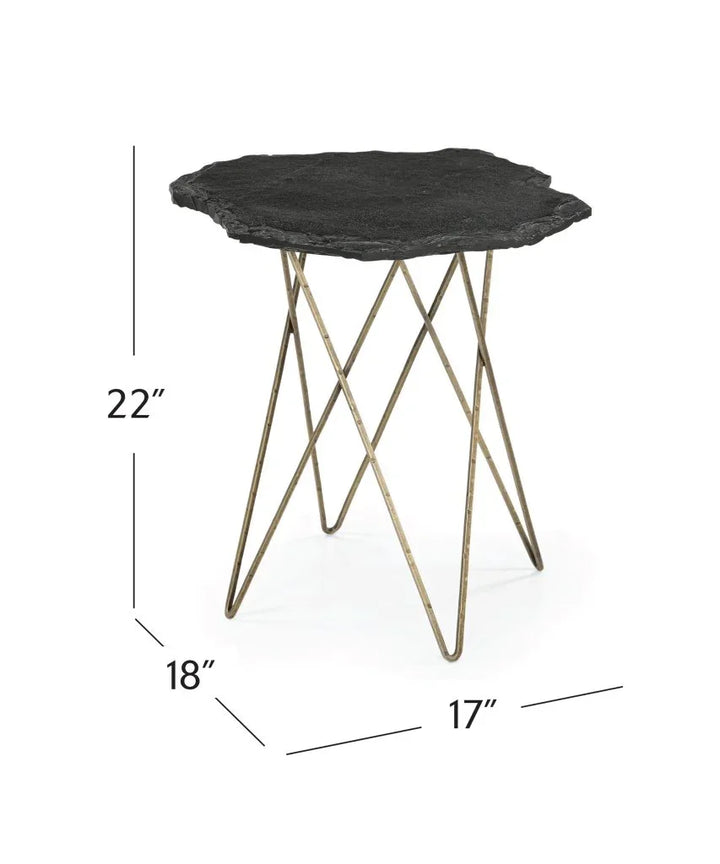 Cleo Modern Brass Base Accent Table - LOOMLAN - Bassett Mirror - Side Tables