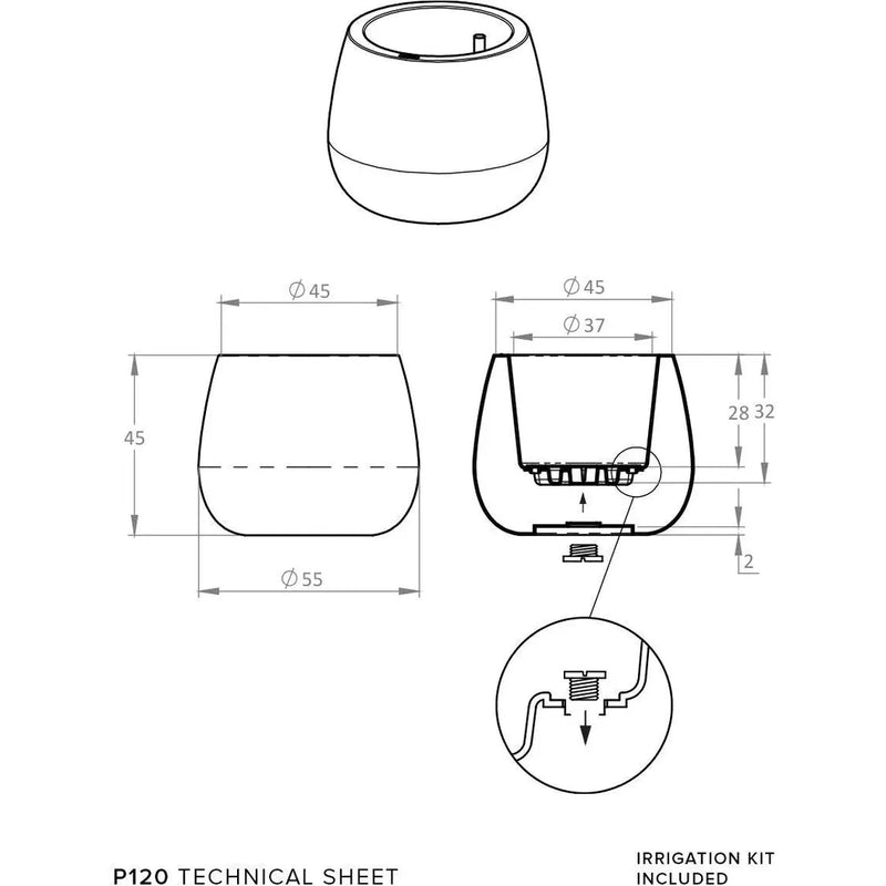 Clima Self-Watering System Outdoor Belly Planter-Planters-Le Present-LOOMLAN