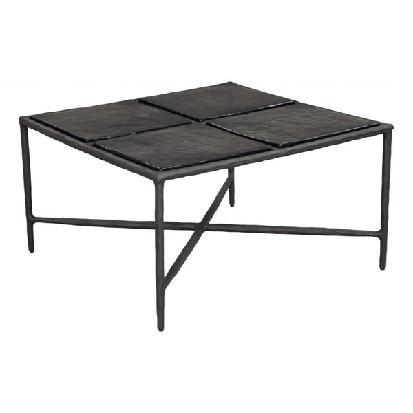 Cloe Aluminum Frame Black Coffee Table