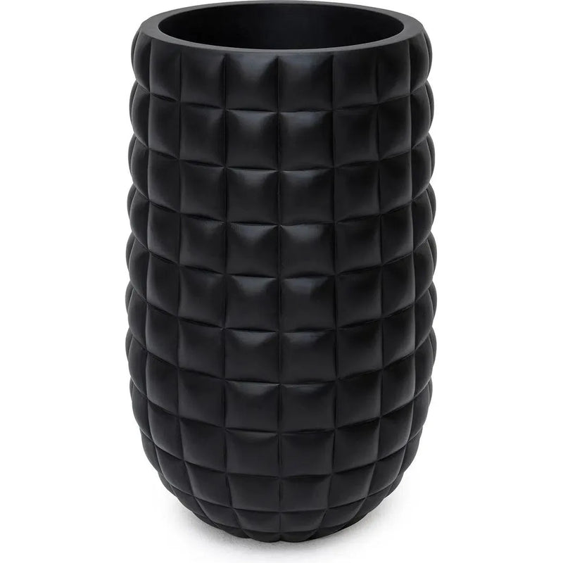 Cloud Waffled Texture Fiberglass Planter-Planters-Le Present-Black-Large-LOOMLAN