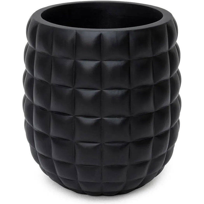 Cloud Waffled Texture Fiberglass Planter-Planters-Le Present-Black-Small-LOOMLAN