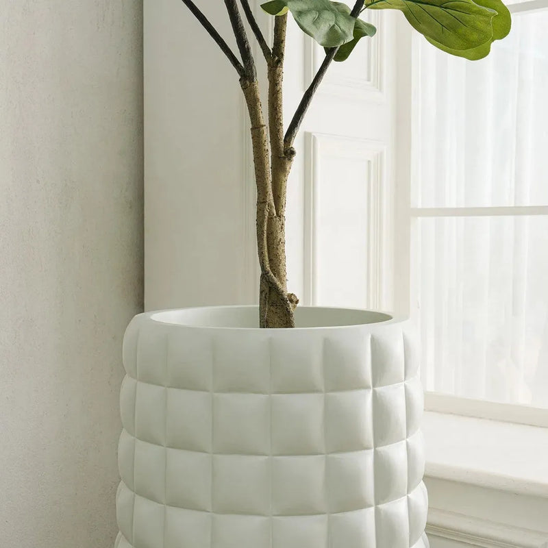 Cloud Waffled Texture Fiberglass Planter-Planters-Le Present-LOOMLAN