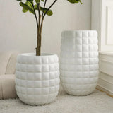 Cloud Waffled Texture Fiberglass Planter-Planters-Le Present-LOOMLAN