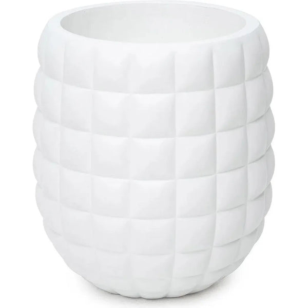 Cloud Waffled Texture Fiberglass Planter-Planters-Le Present-White-Small-LOOMLAN