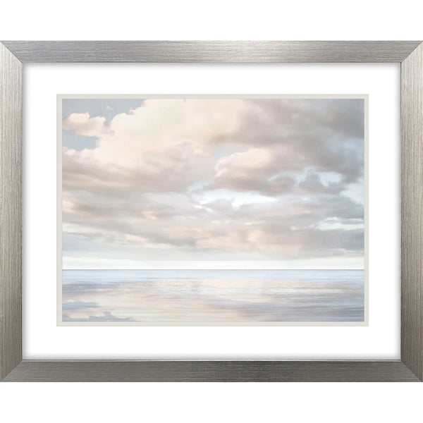 Cloudscape Brushed Silver Framed Wall Art