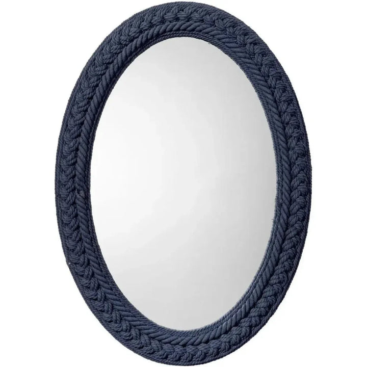 Club Cotton Rope Braided Oval Wall Mirror - LOOMLAN - Jamie Young - Wall Mirrors