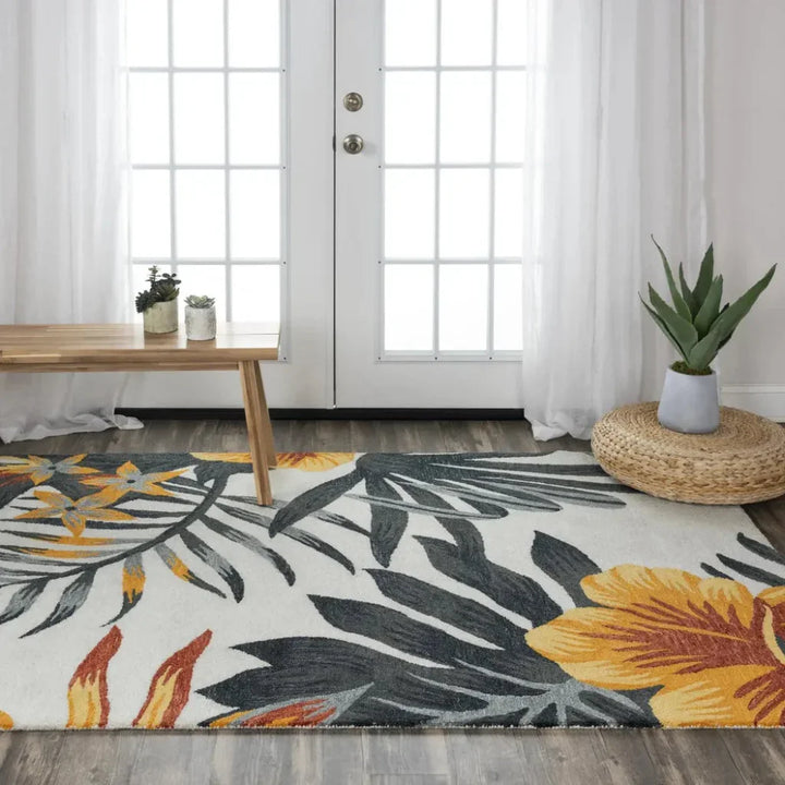 Club Floral Ivory Area Rugs For Living Room - LOOMLAN - LOOMLAN - Area Rugs