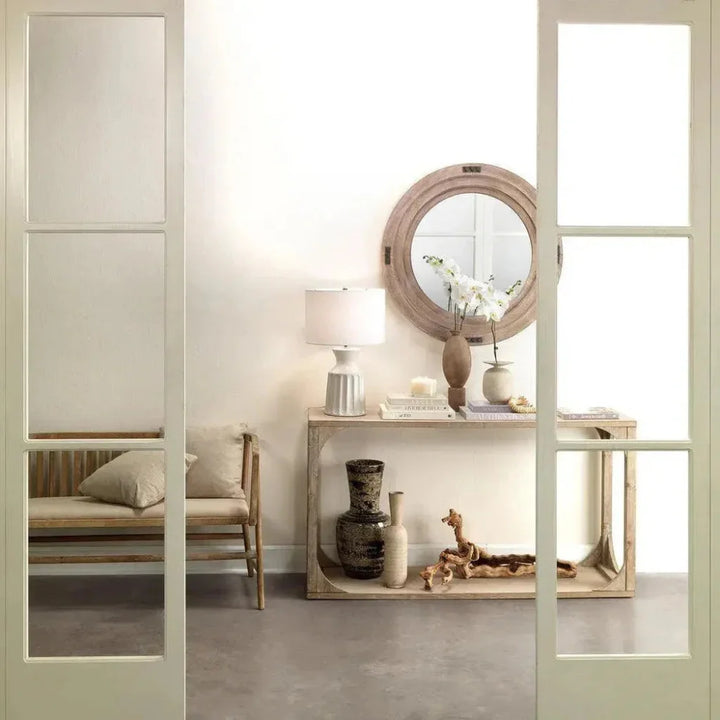 Coastal Grey Fir Veneer Everett Openwork Console Table - LOOMLAN - Jamie Young - Console Tables