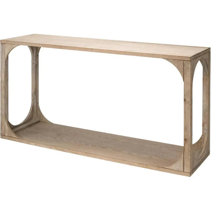 Coastal Grey Fir Veneer Everett Openwork Console Table - LOOMLAN - Jamie Young - Console Tables