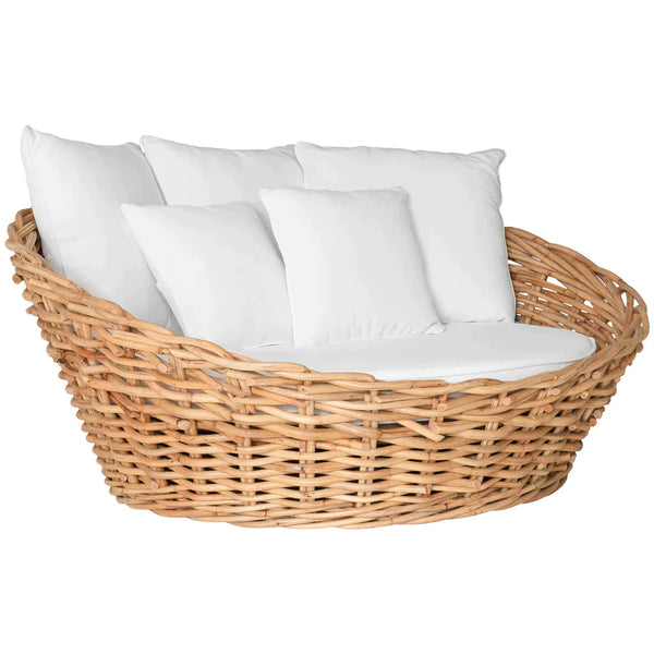 Coastal Nest Rattan Round Outdoor Daybed Lounger Outdoor Cabanas & Loungers LOOMLAN By Artesia