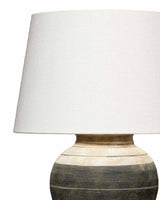 Coastal Style Beige & Dark Grey Ceramic Bernard Table Lamp Table Lamps LOOMLAN By Jamie Young