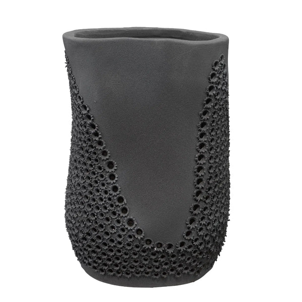 Coastal Style Black Porcelain Moonrise Vase-Vases & Jars-Jamie Young-LOOMLAN