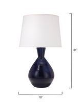 Coastal Style Blue Ceramic Ash Table Lamp Table Lamps LOOMLAN By Jamie Young