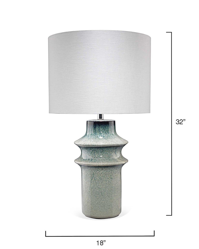 Coastal Style Blue Ceramic Cymbals Table Lamp Table Lamps LOOMLAN By Jamie Young