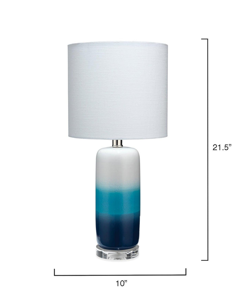 Coastal Style Blue Ceramic Haze Table Lamp Table Lamps LOOMLAN By Jamie Young