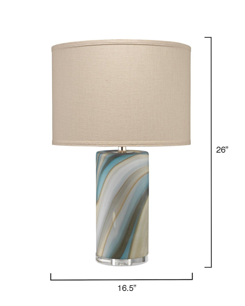 Coastal Style Blue Glass Terrene Table Lamp Table Lamps LOOMLAN By Jamie Young