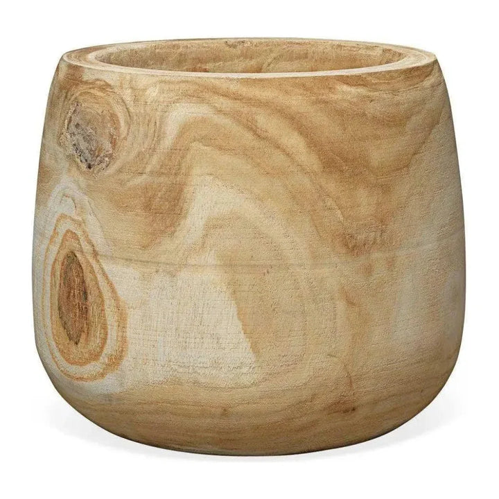 Coastal Style Brown Paulownia Wood Brea Wooden Vase - LOOMLAN - Jamie Young - Vases & Jars